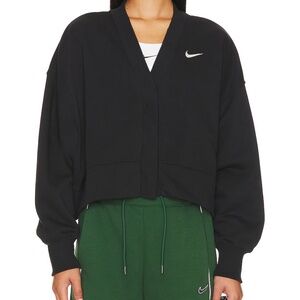 Nike Sportswear Phoenix Fleece Over-Oversized Cardigan Large Black FB8772-010